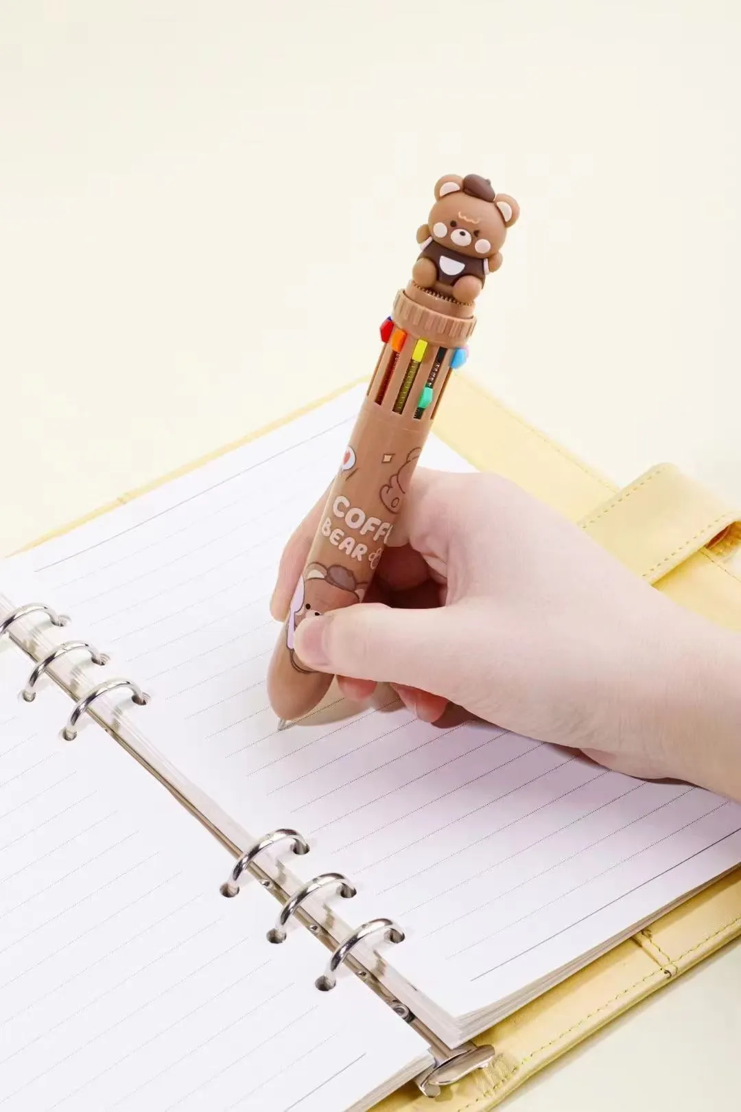 23004 COFFEE BEAR 10-COLOR RETRACTABLE BALL PEN-36