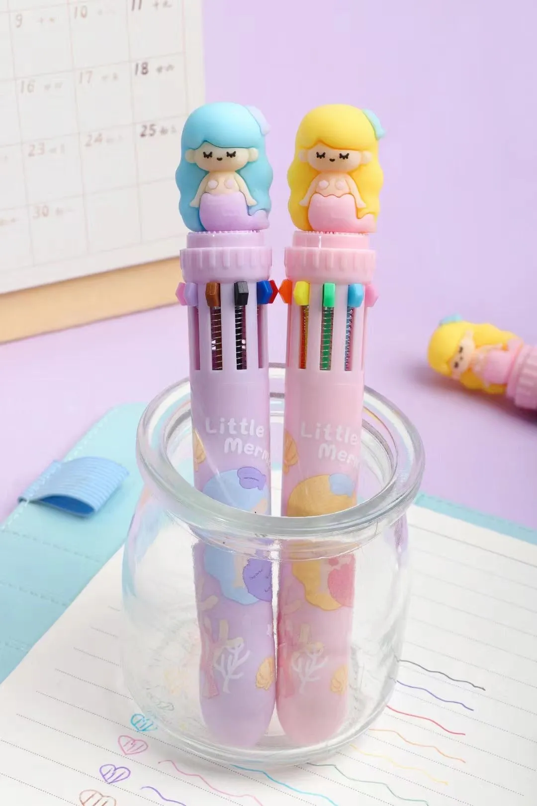 230052 MERMAID 10-COLOR RETRACTABLE BALL PEN-23