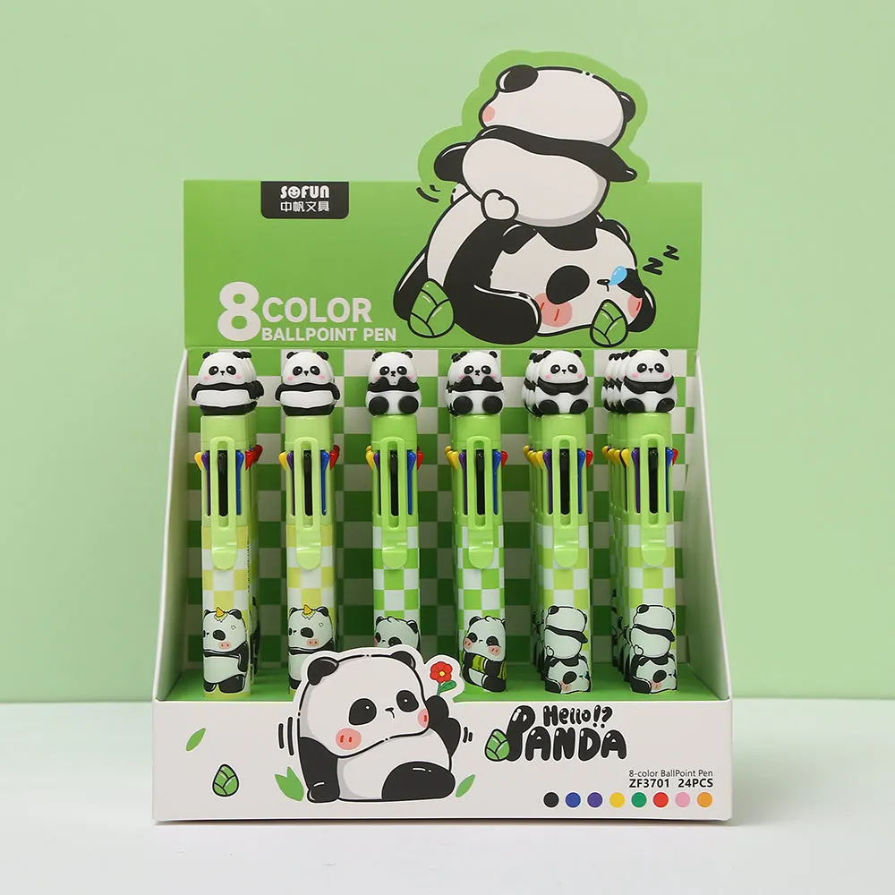 23023 PANDA 8-COLOR RETRACTABLE BALL PEN-24