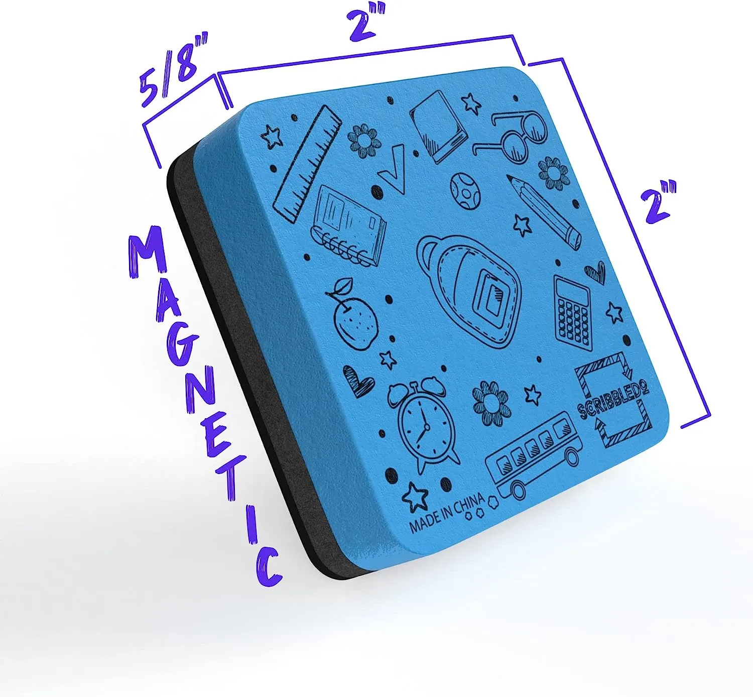30 pack Magnetic Dry Erase Erasers Assorted Colors