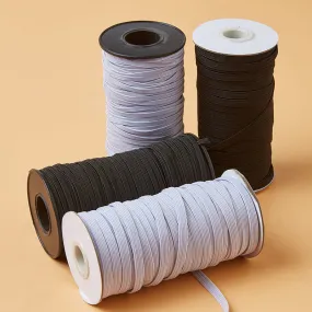 8mm Braided Elastic 100M Roll– Black and White