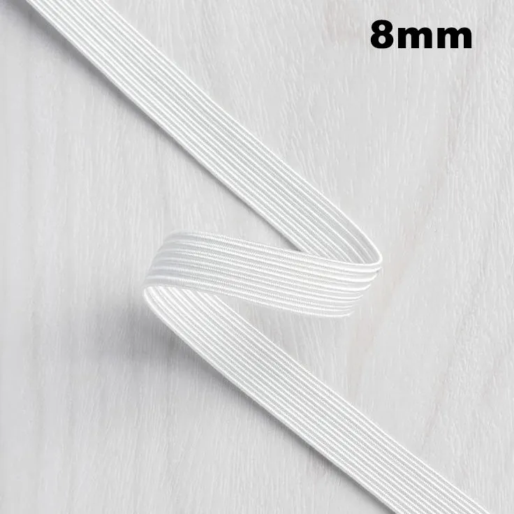 8mm Braided Elastic - Black and White