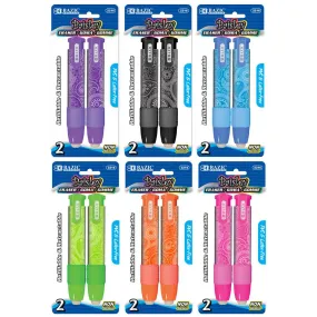Bazic Retractable Paisley Stick Erasers, 2 pk, (2216)