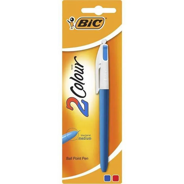 Bic 2 Colour Retractable Ballpoint Pen Medium 1.0Mm Blue/Red