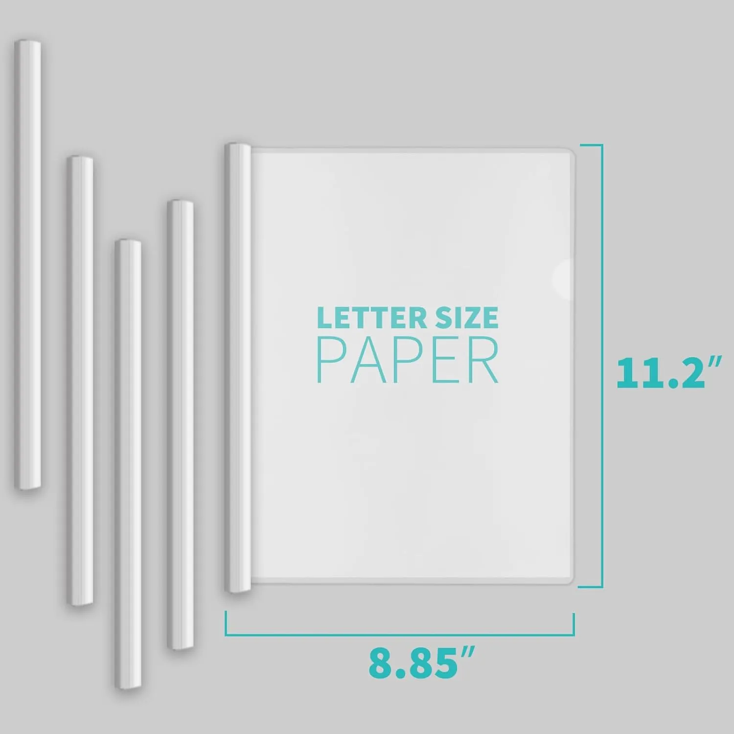 Binditek Clear Report Covers, 9mm Sliding Bar, 40 Sheet, Letter Size - 12-pack