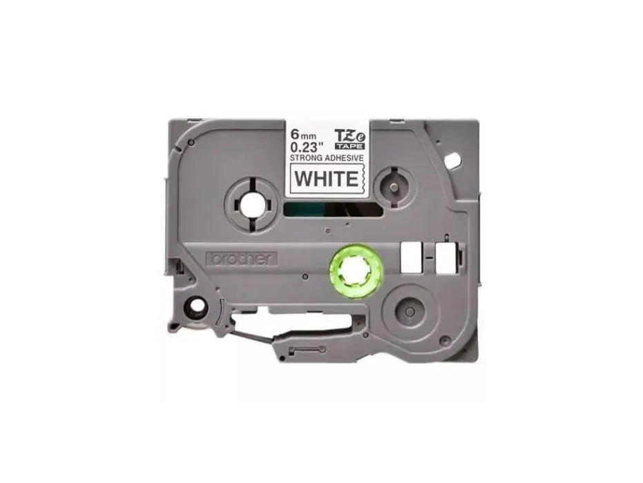 Brother P-touch 6mm TZ-S211 Strong Adhesive Tape, Black on White