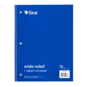 C-Line 1-Subject Notebook, Wide Ruled, Blue, 70 Pages (CLI22038)