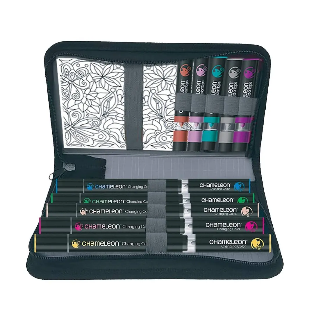 Chameleon 5 Pens 5 Color Tops 6 Color Cards Travel Case
