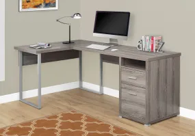 Computer Desk - 80"L / Dark Taupe Left Or Right Facing