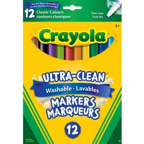 Crayola Ultra Clean Washable Markers Fine Line 12 Colours