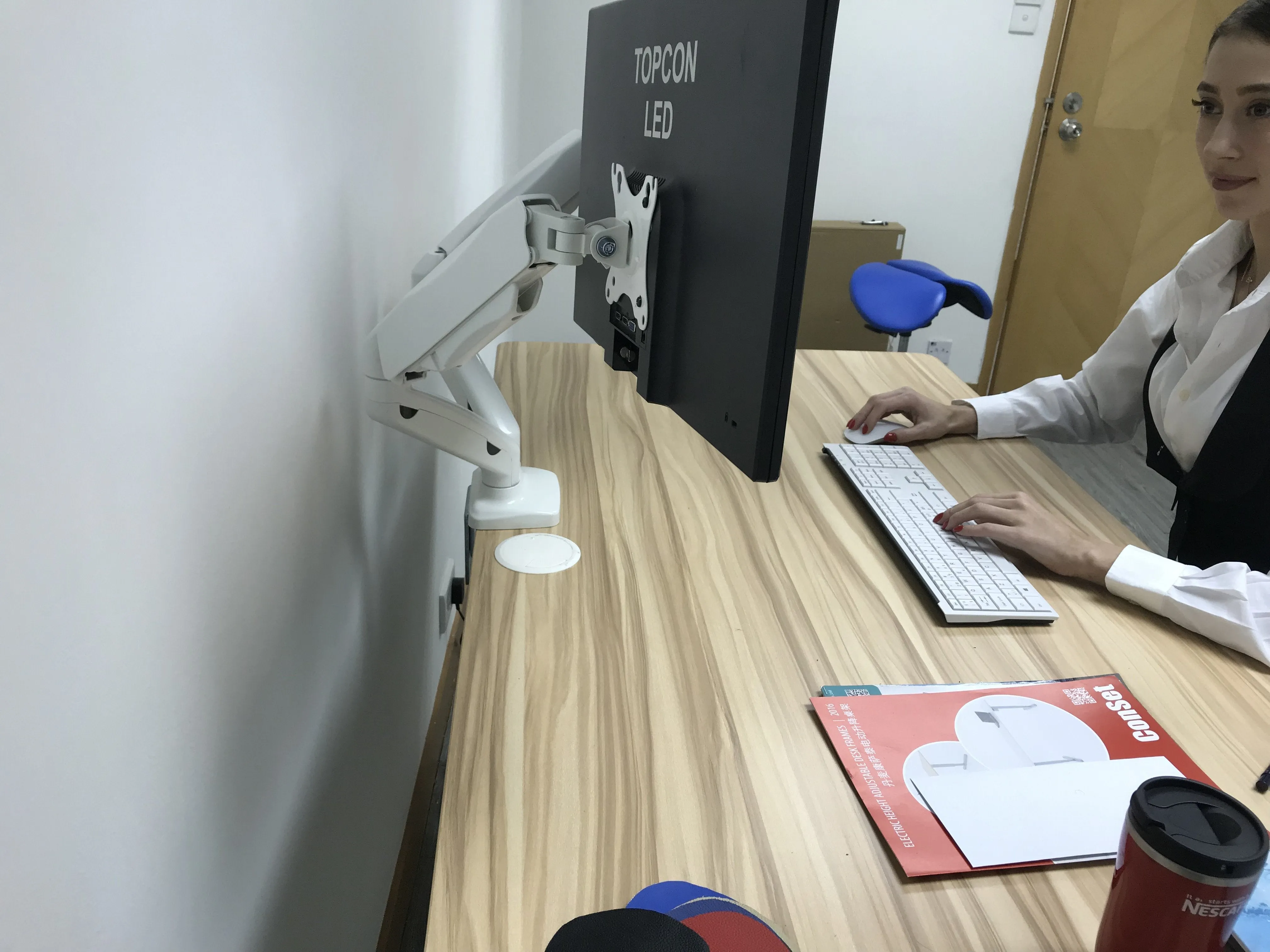 Dual Monitor Mount Stand Full Motion Swivel Gas Spring LCD Arm Fits for 2 Computer Screens 13 to 27 inches - Each Arm Holds up to 13.2 lbs