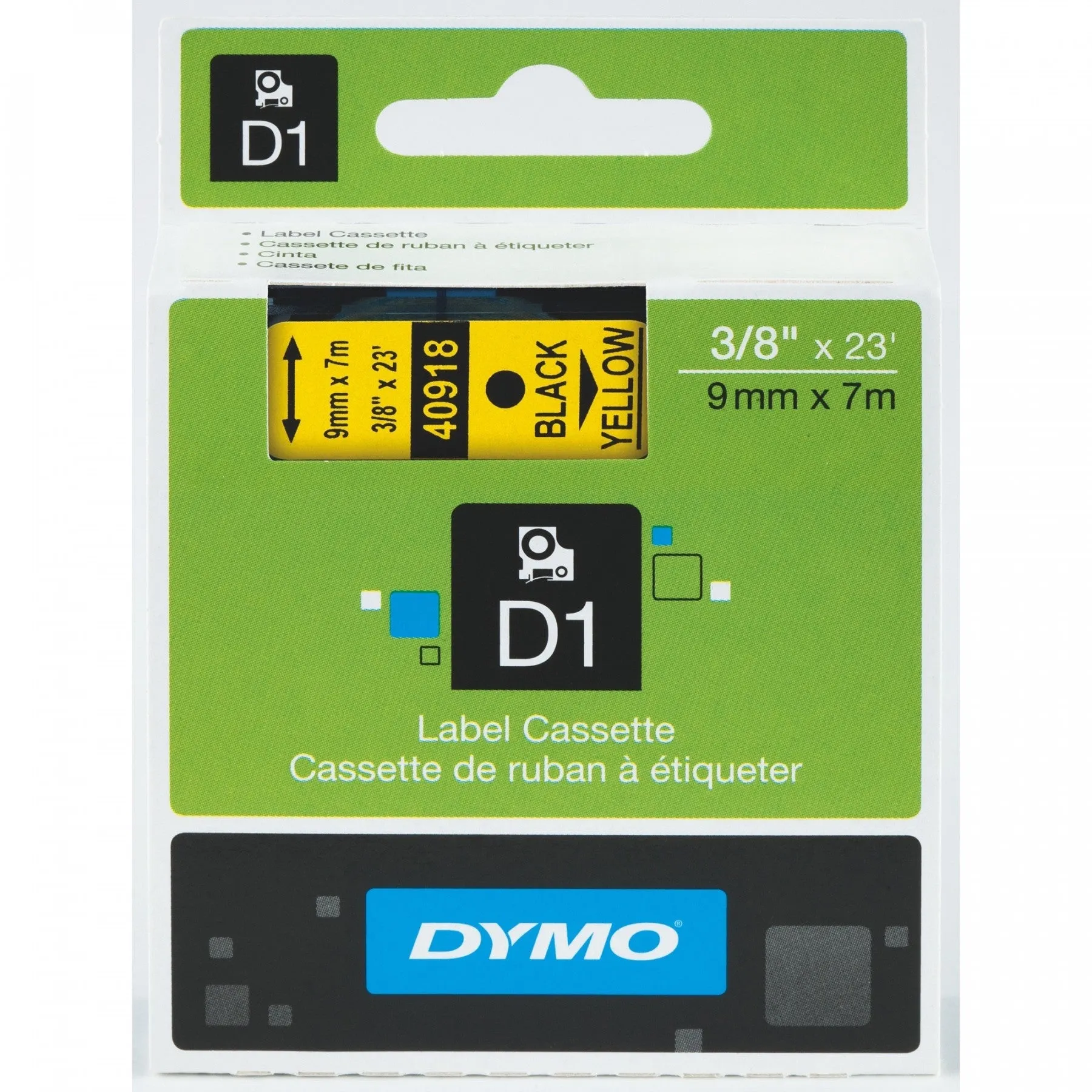 Dymo Labelling Tapes (9mmx7m) D1 Black Printing on yellow lable -40918