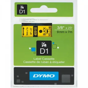 Dymo Labelling Tapes (9mmx7m) D1 Black Printing on yellow lable -40918