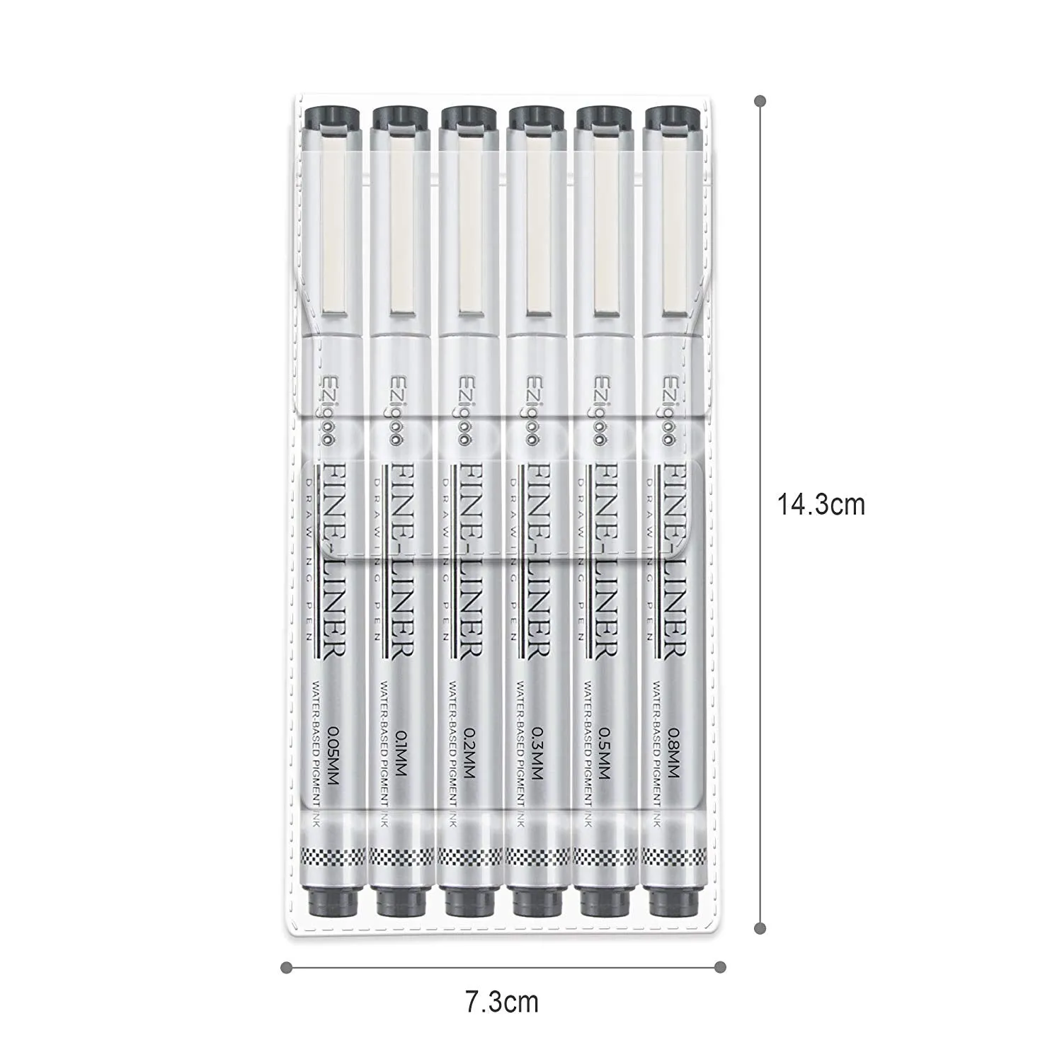 Ezigoo Black Fineliner Pens - Set of 6