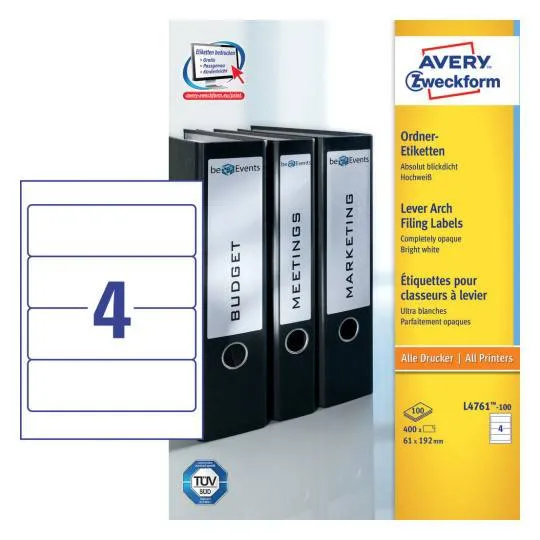 Filing Labels 61 x 192 mm