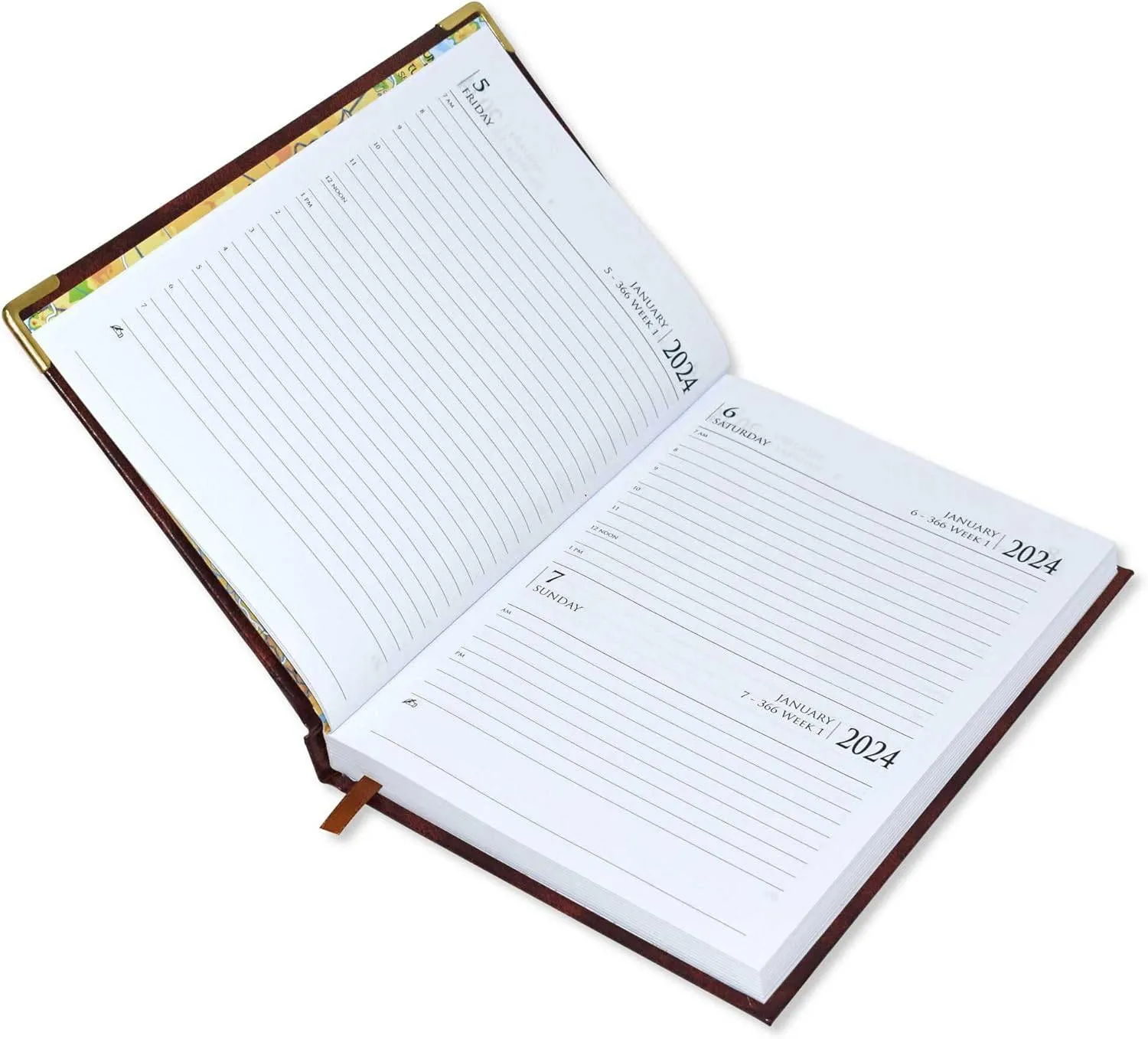 FIS A5 Diary 2024 English (Saturday &amp; Sunday Combined) Red