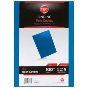 Gbc Ibico Polycover Binding Cover 300 Micron A4 Blue Pack 100