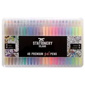 Gel Pens Pack Of 48 | Pastel, Glitter, Metallic & Neon Colours