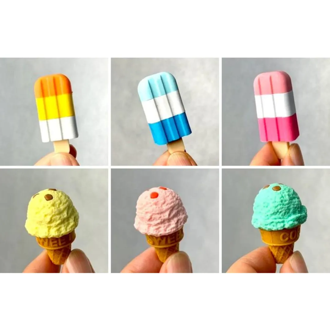 Iwako Ice Cream Shop Puzzle Eraser Set of 7