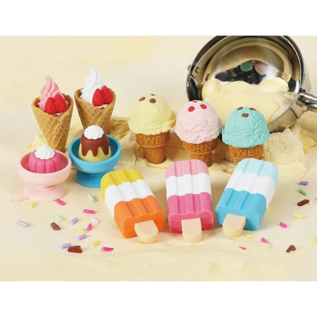 Iwako Ice Cream Shop Puzzle Eraser Set of 7