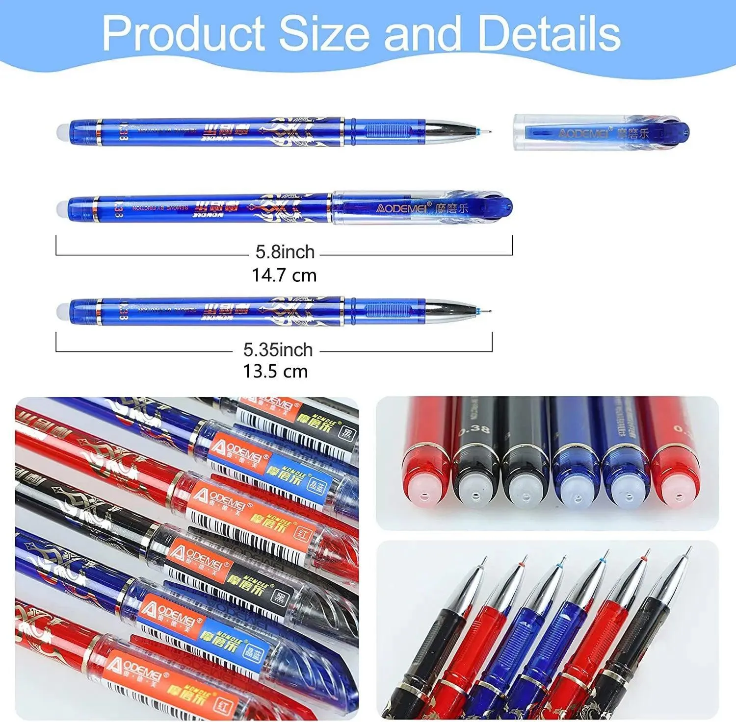 Kawaii Critter Gel Pens Set: Cute Animal Stationery Kit with Erasers