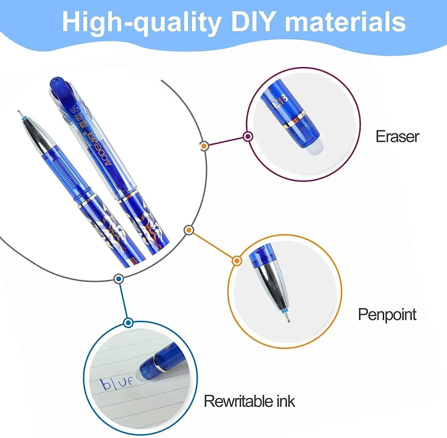 Kawaii Critter Gel Pens Set: Cute Animal Stationery Kit with Erasers
