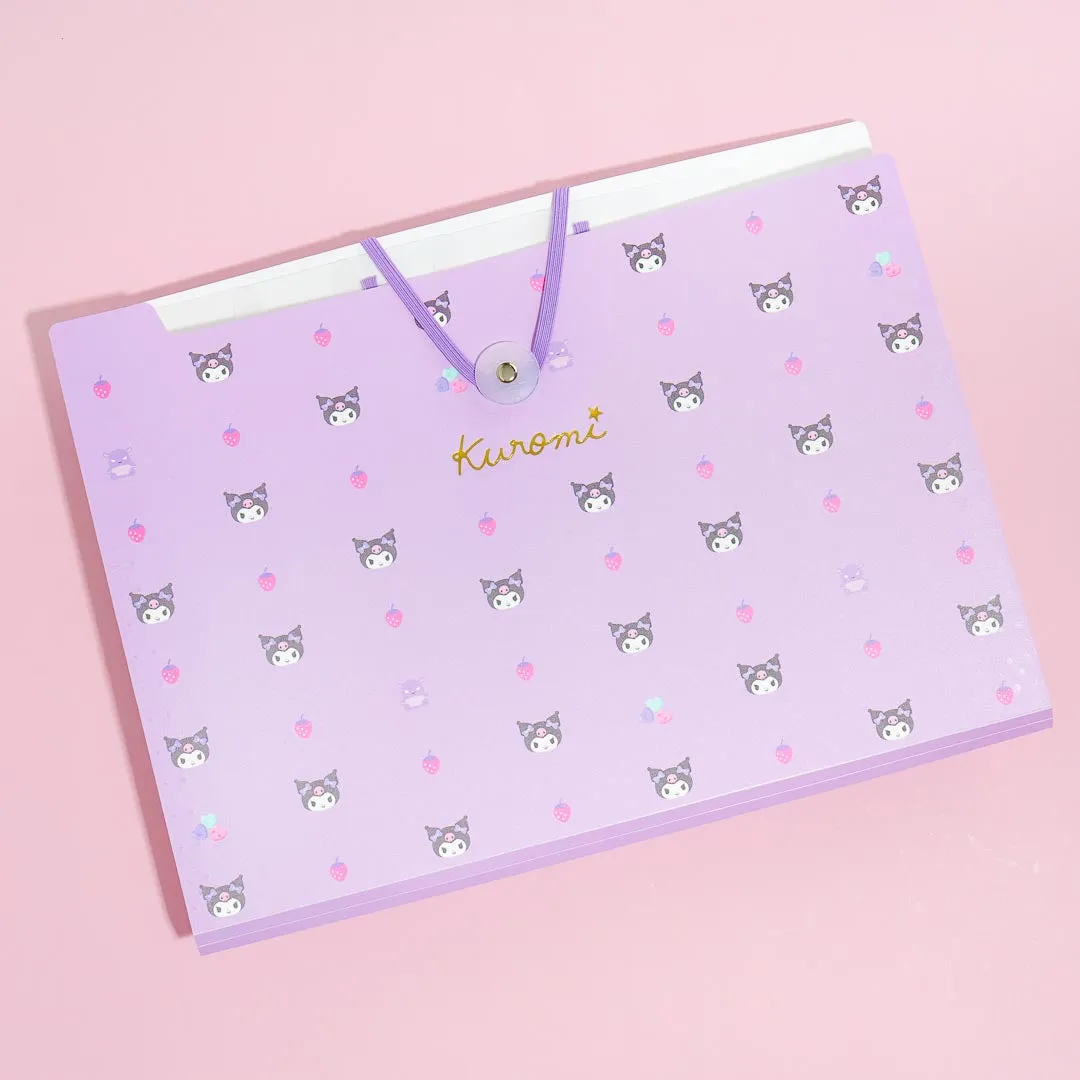 Kuromi Strawberry Multi-Pocket A4 File Folder