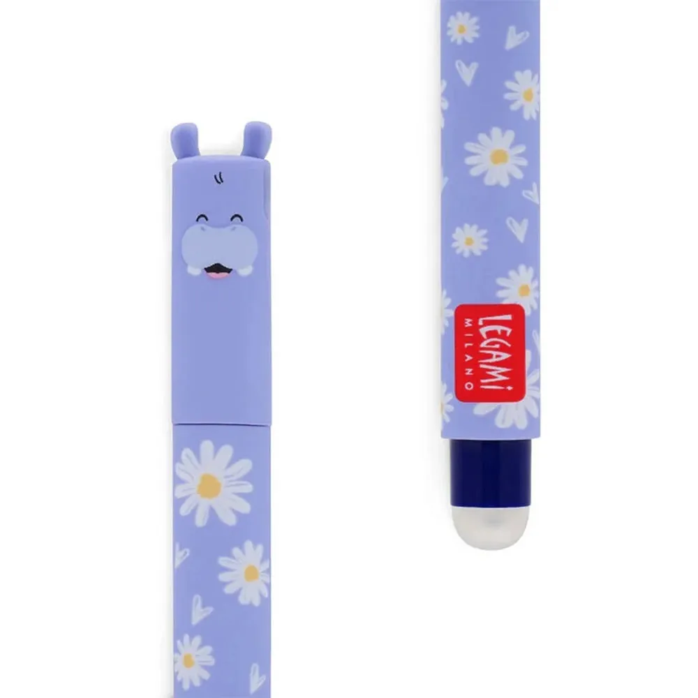 Legami Blue Erasable Gel Pen - Hippo