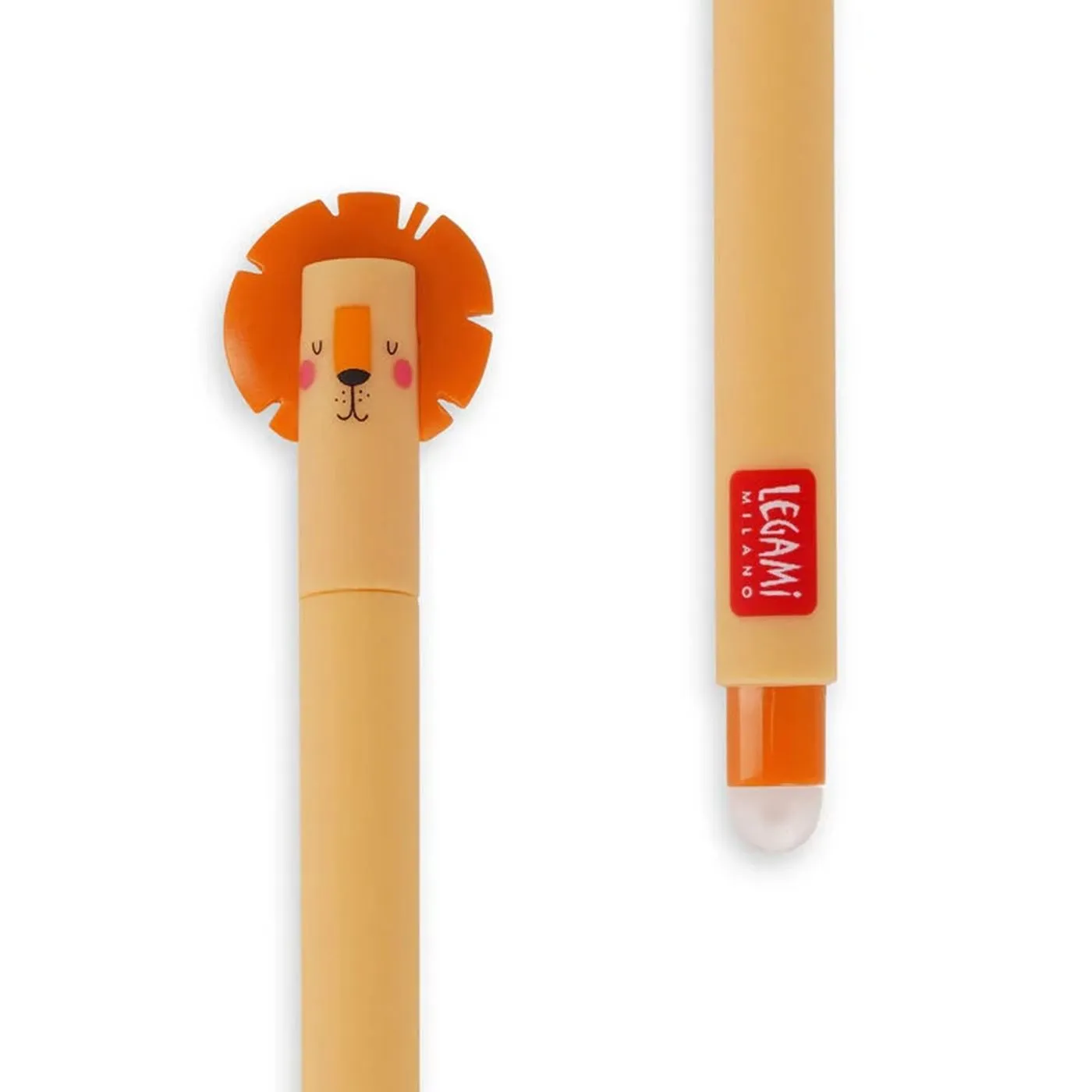 Legami Orange Erasable Gel Pen - Lion