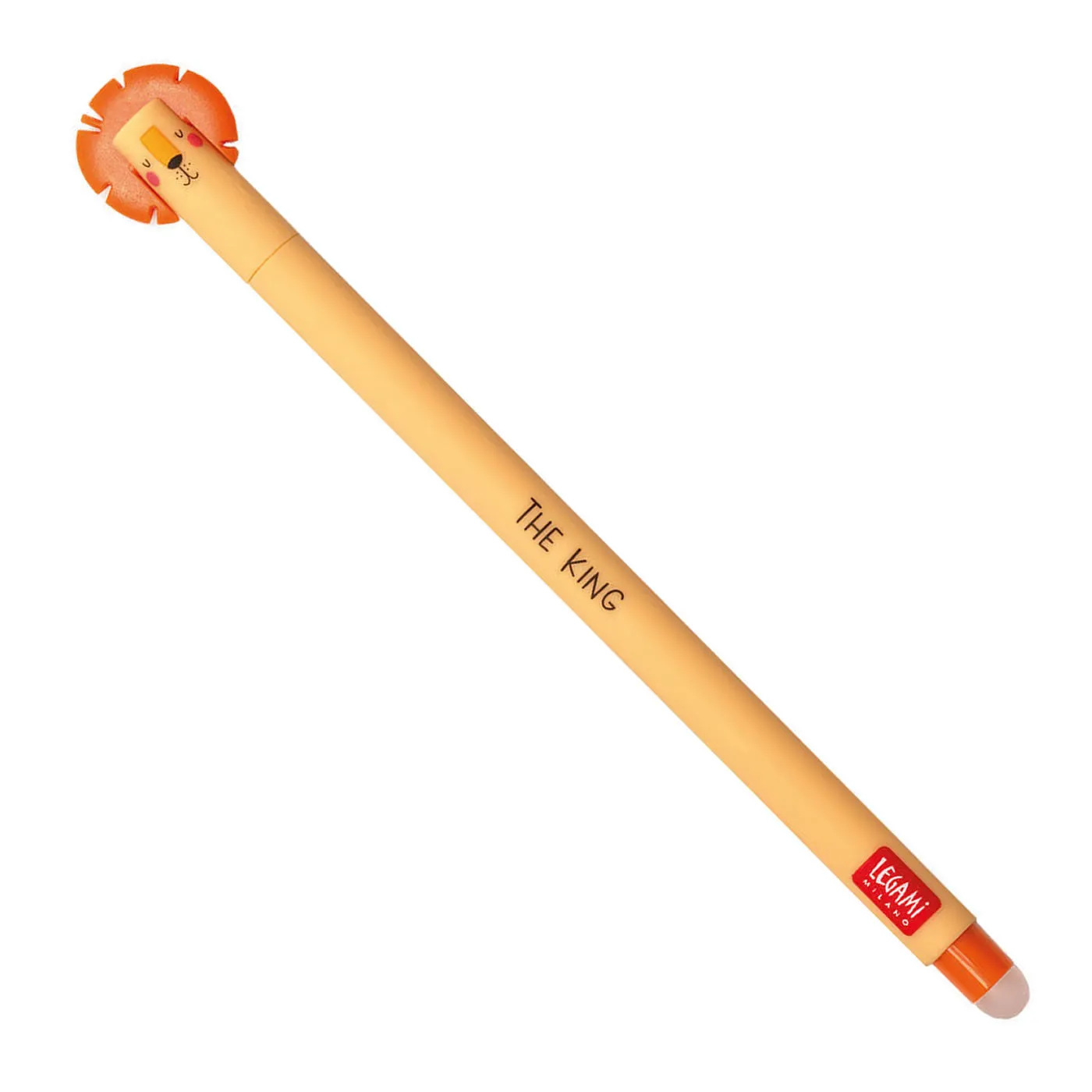 Legami Orange Erasable Gel Pen - Lion
