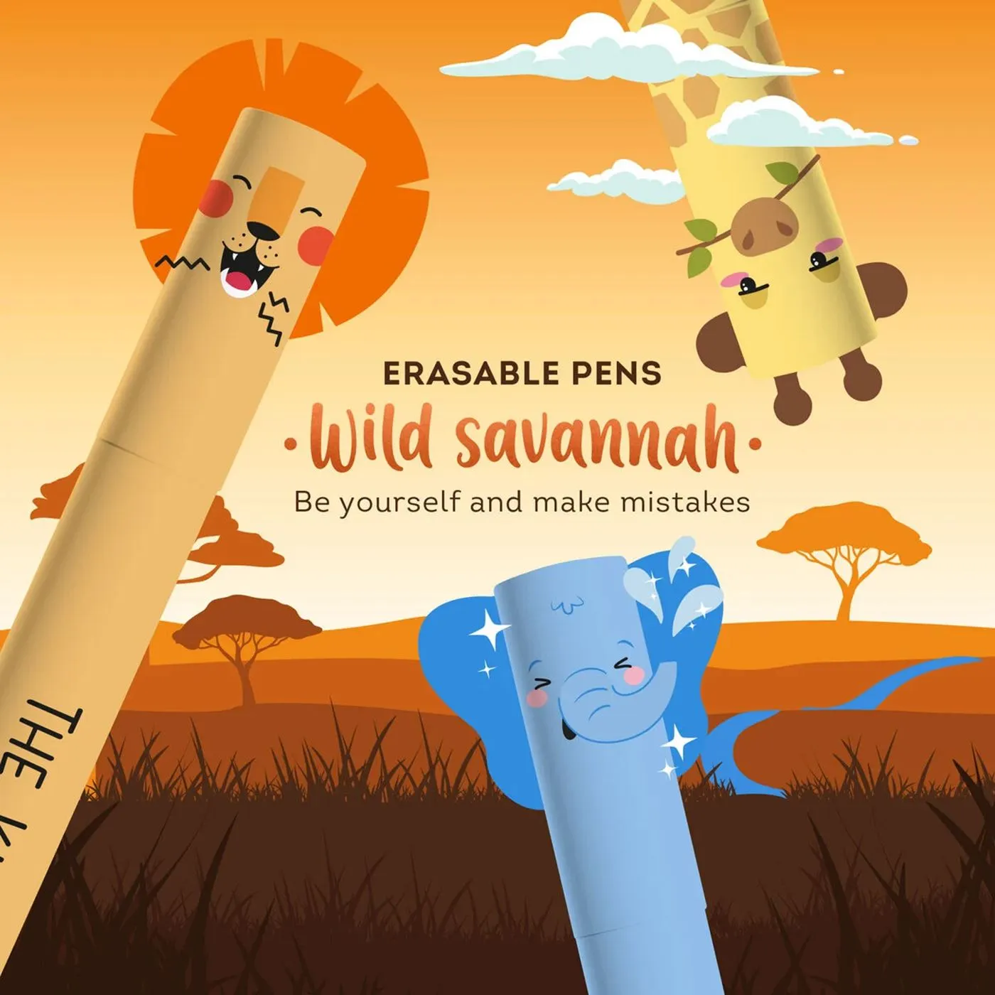 Legami Orange Erasable Gel Pen - Lion