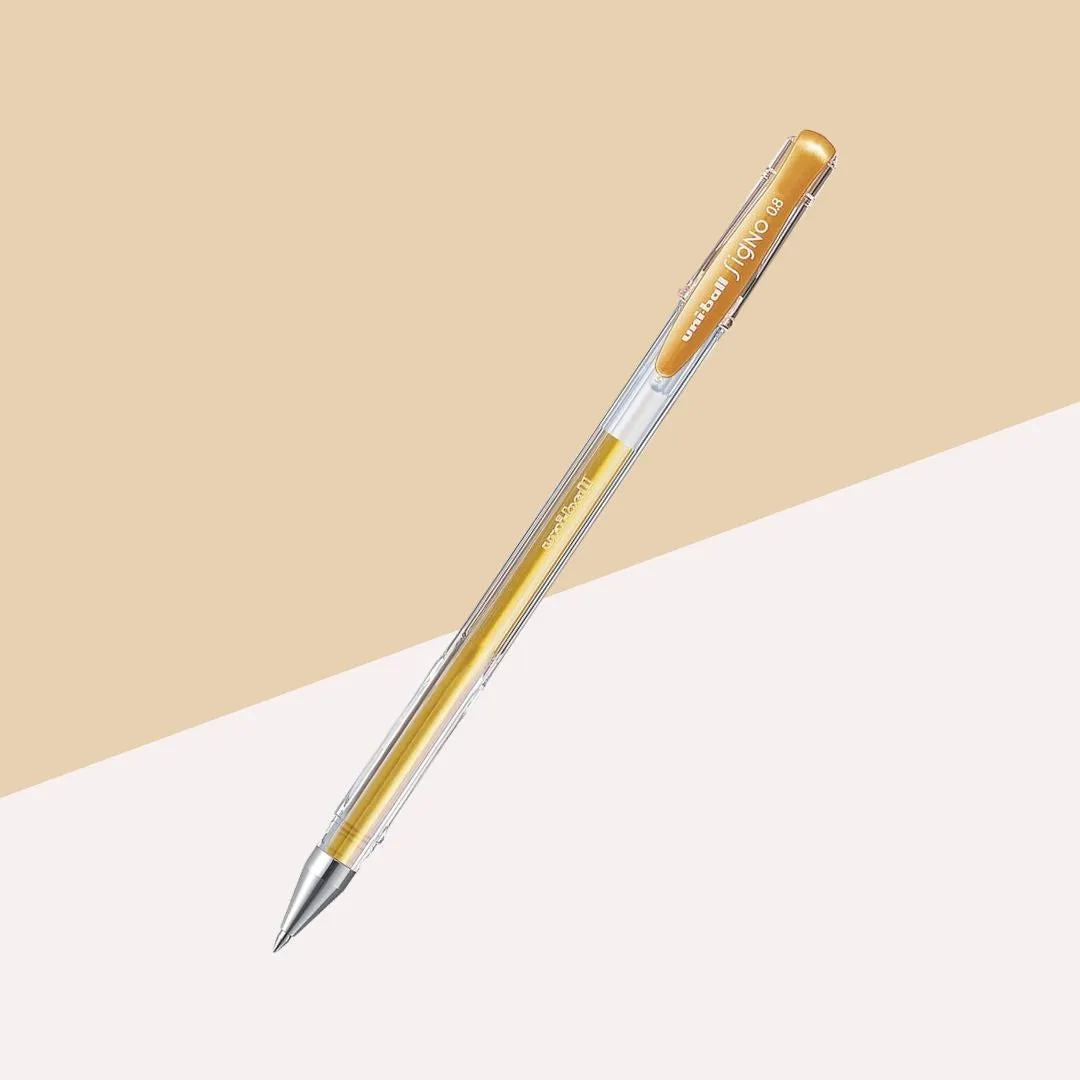 Linc Uni-ball Signo UM-100 Gel Pen - Golden (Pack of 1)