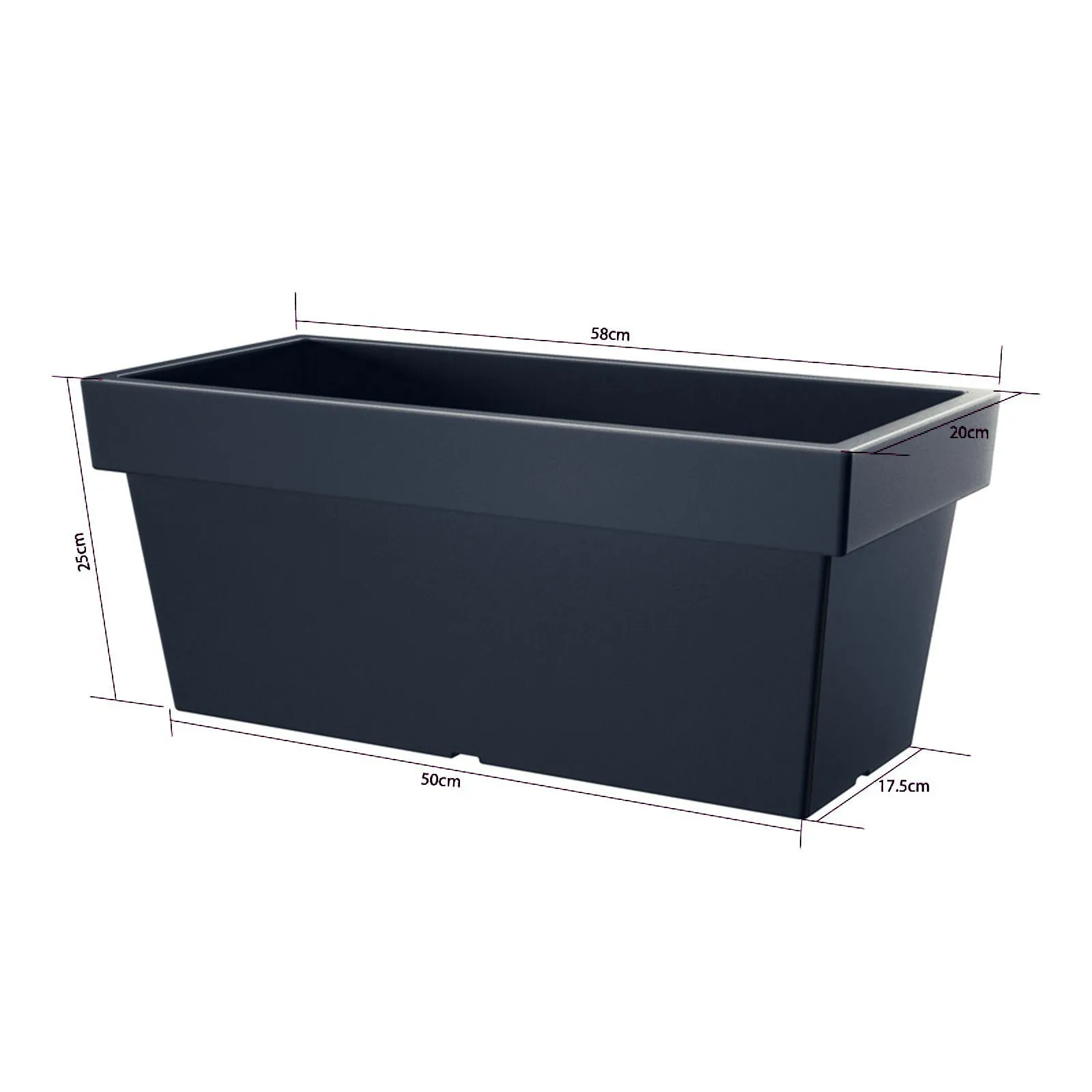 Lofly Case Pot (578x257x224mm) - Anthracite