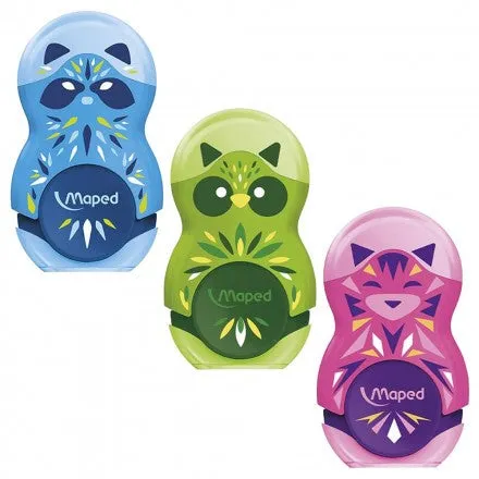Maped 1 Hole Sharpner Mini Cute Eraser Blister