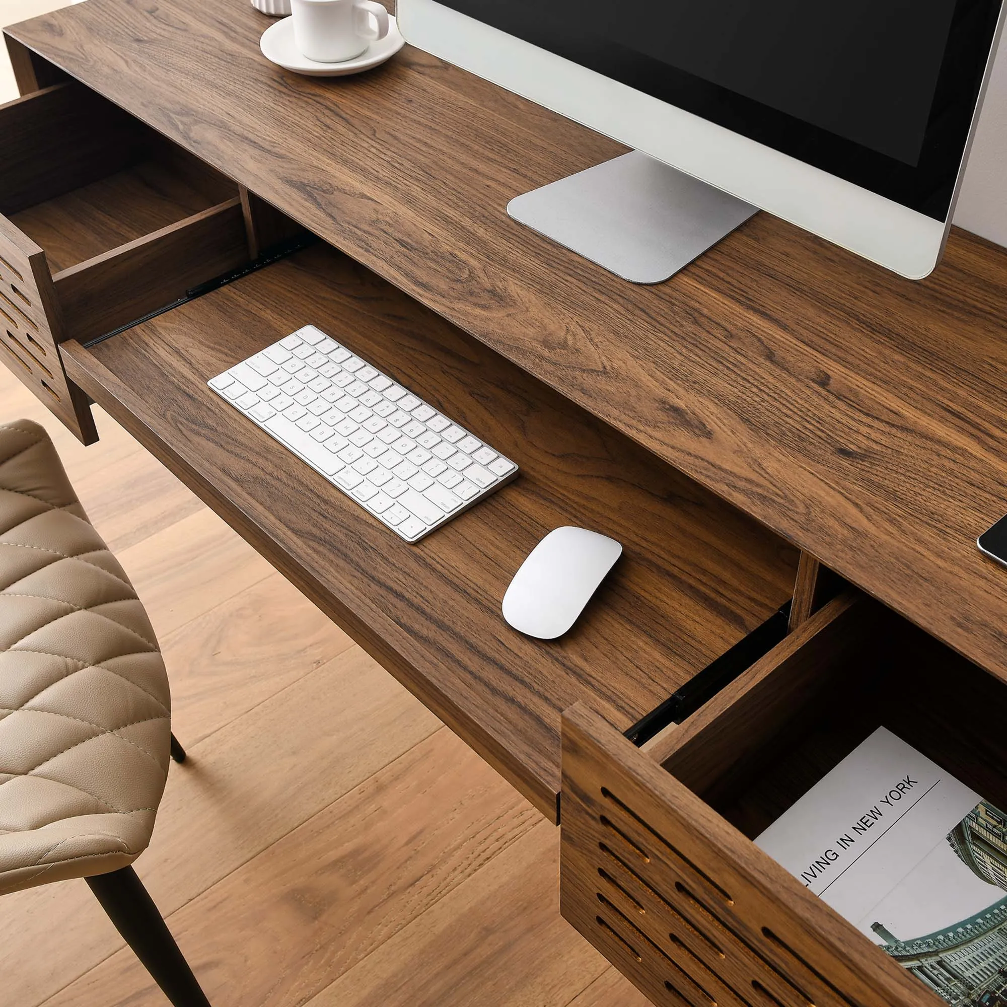 Merit 60" Wall Mount Wood Office Desk by Modway