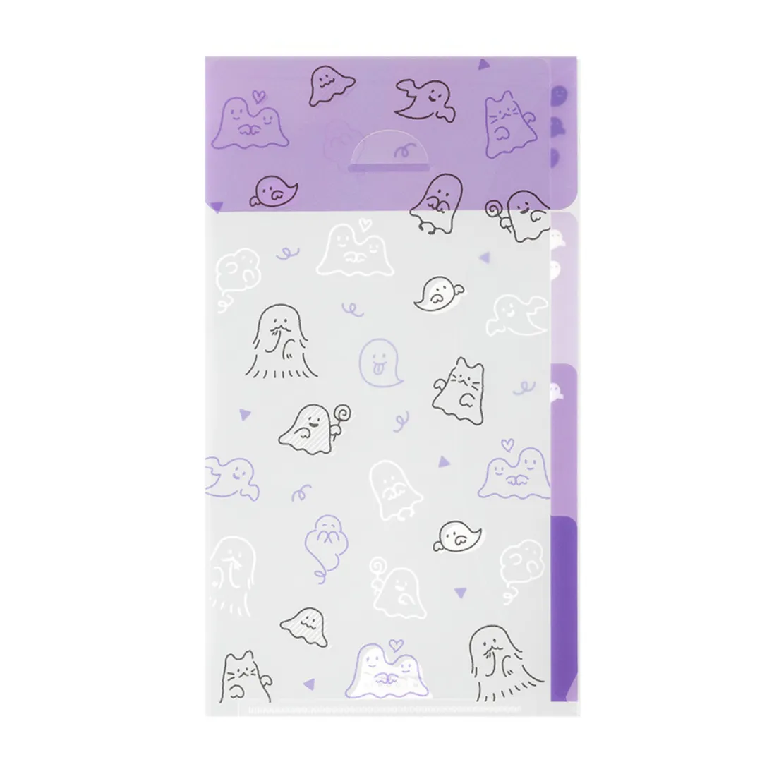 Midori A5 Slim 3 Pockets Clear Folder with Flap - Ghost
