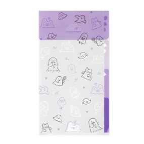Midori A5 Slim 3 Pockets Clear Folder with Flap - Ghost