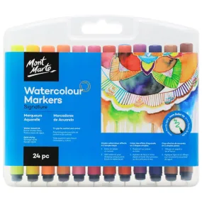 Mont Marte Watercolour Markers 24pc Tri Grip in Case