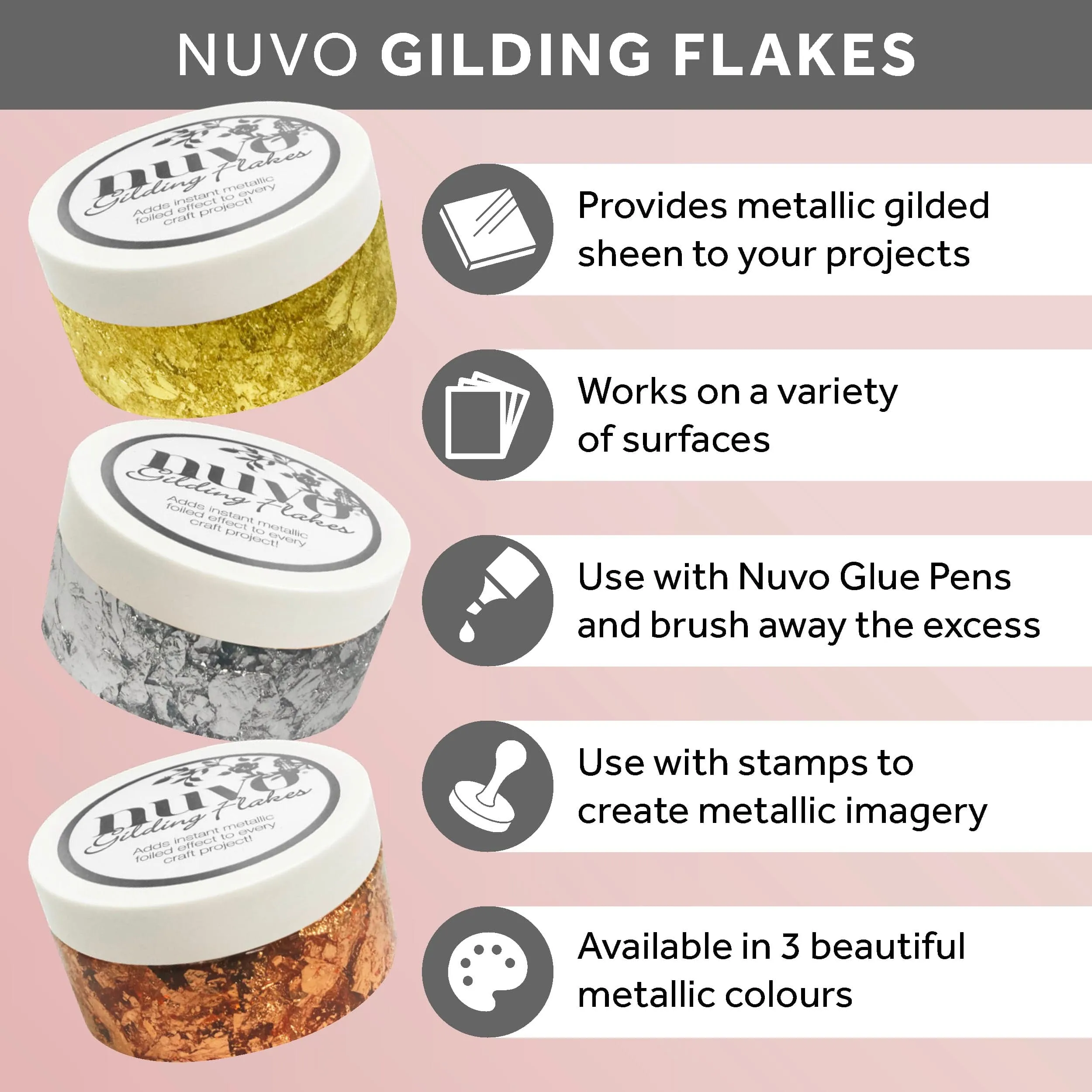 Multipack of 2 - Gilding Flakes - Silver Bullion (200ml) - 851n2