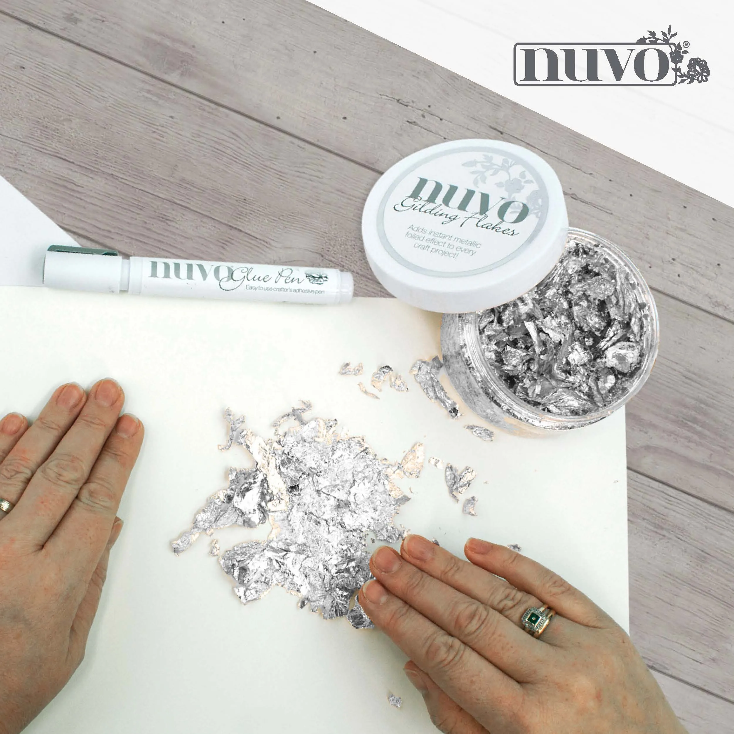 Nuvo - Gilding Flakes - Silver Bullion (200ml) - 851n