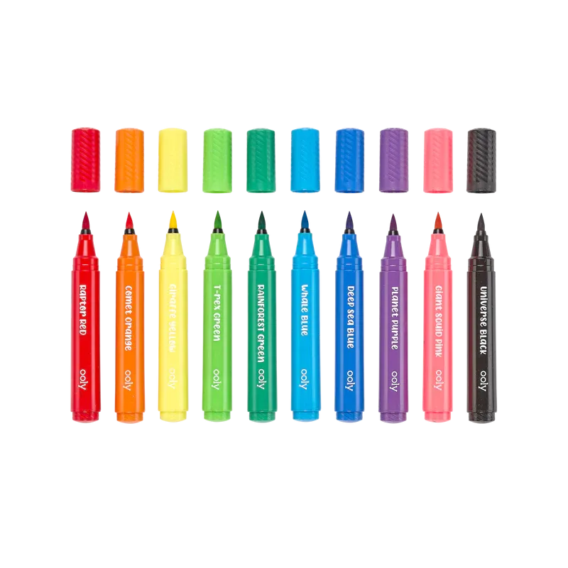 OOLY Big Bright Brush Markers - set of 10