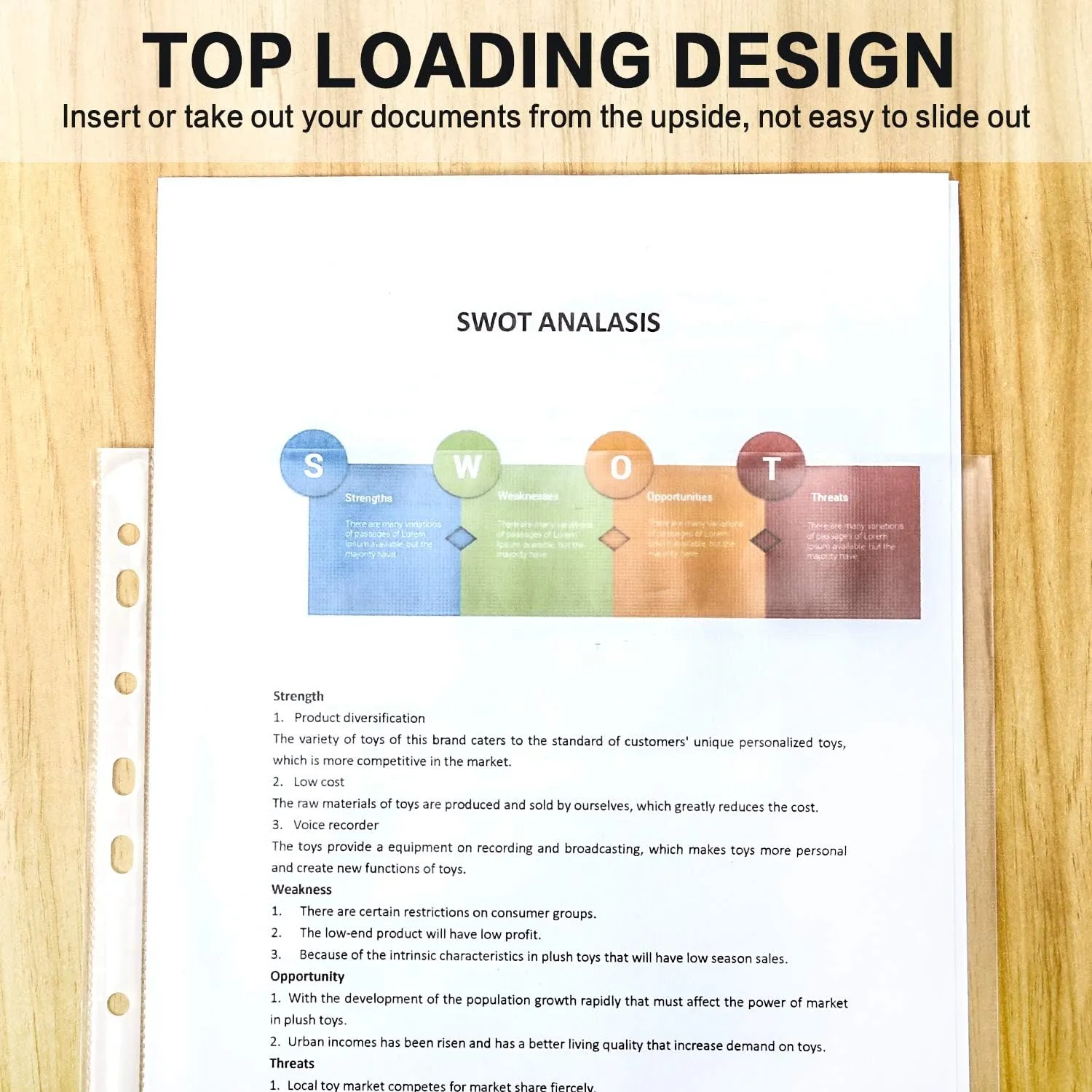 PANDRI Sheet Protector, Clear Heavy Duty Plastic Page Protectors, Reinforced for 3 Ring Binders