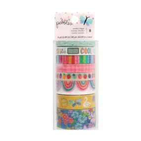 Pebbles Cool Girl Washi Tape w/ Gold Foil 8/Pkg
