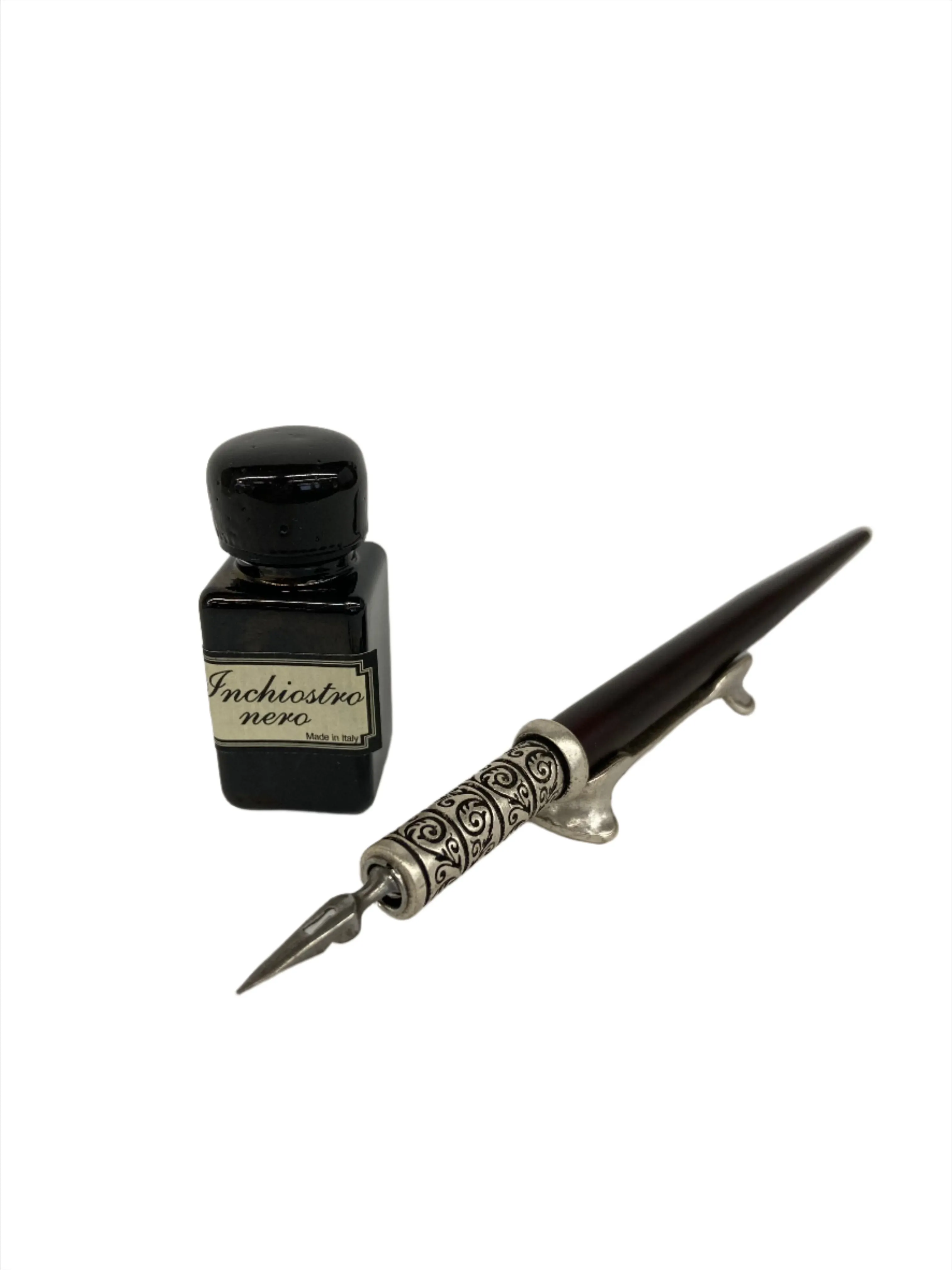 Pen Set Wooden With Metal Point And Ink