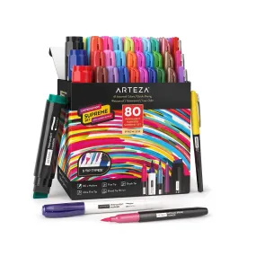 Permanent Markers | Set of 80 | 61 Assorted Colors Paint Pens | Fine, Broad, and Brush Tips