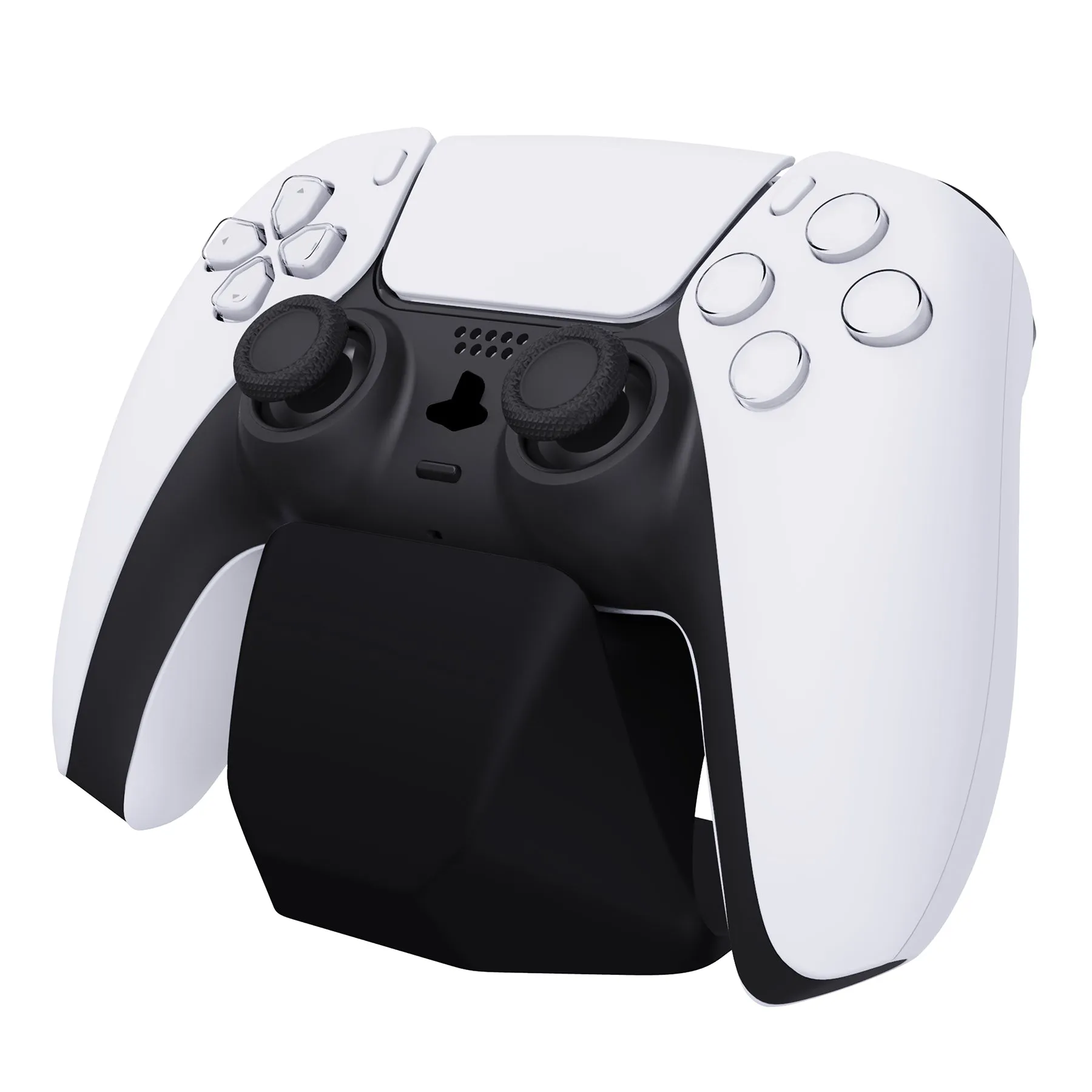 PlayVital Solid Black Universal Game Controller Stand for Xbox Series X/S Controller, Gamepad Stand for PS5/4 Controller, Display Stand Holder for Switch Pro Controller - PFPJ046