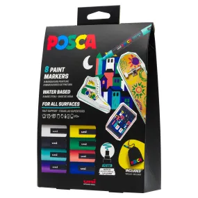 POSCA Markers - PC-5M - Set of 8 Paint Markers   Carrying Pouch