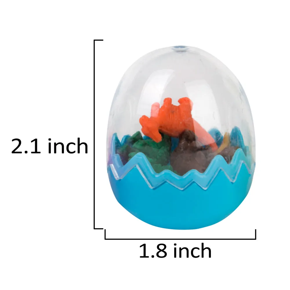 PROLOSO 24 Pcs Dinosaur Erasers Mini Eggs Animal Pencil Erasers Toys for Kids
