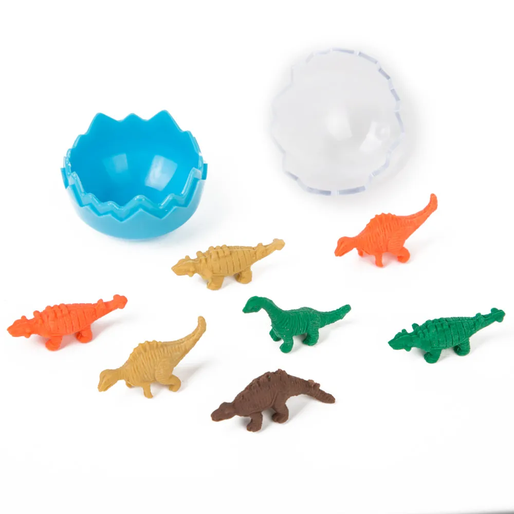 PROLOSO 24 Pcs Dinosaur Erasers Mini Eggs Animal Pencil Erasers Toys for Kids
