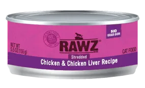 RAWZ® Shredded Chicken and Chicken Liver Recipe, Wet Cat Food